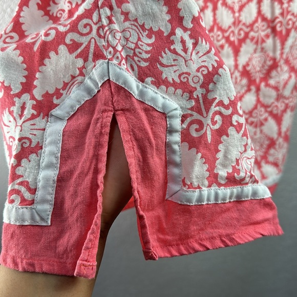 Saint Tropez West Pink and White Linen Rayon Blend Blouse Size XL - Picture 6 of 6